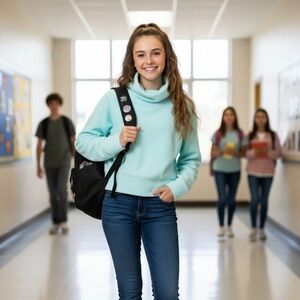 Fleece Pullover XL (14-16) Aqua Turtleneck Cropped Cozy Cozy Warm Kids Girls